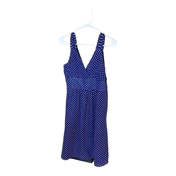 GAP Blue Polka Dot Crossover Dress Size Small - Picture 3 of 12